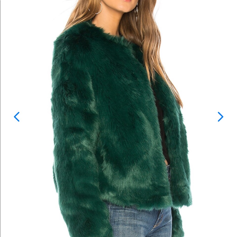Lovers + Friends NYC Faux Fur Jacket - Color Jade - Picture 2 of 5
